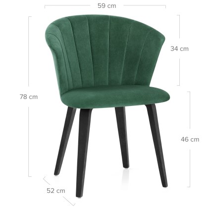 Scroll Dining Chair Green Velvet Dimensions