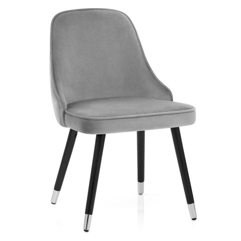 Glam Dining Chair Grey Velvet