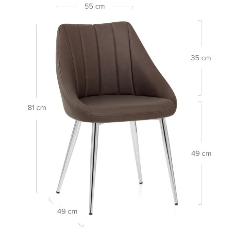 Tempo Dining Chair Brown Atlantic, Brown Faux Leather Dining Chairs With Chrome Legs