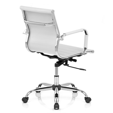 Tek Office Chair White Atlantic Ping, White Leather And Chrome Office Chair