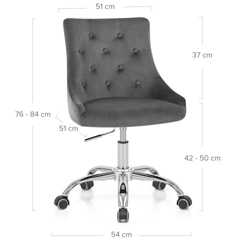 Sofia Office Chair Charcoal Velvet