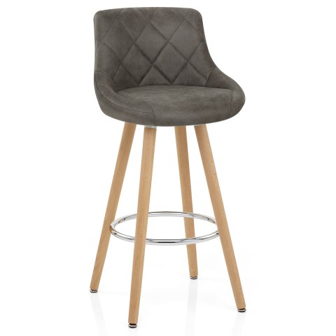 Fuse Wooden Stool Charcoal