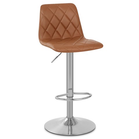 Melody Real Leather Brushed Stool Brown, Brown Leather Bar Stools Uk