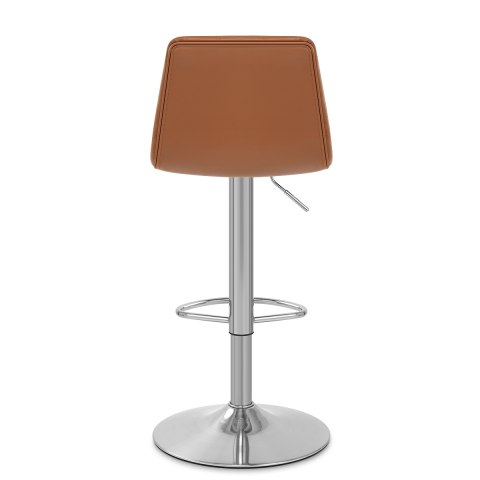 Melody Real Leather Brushed Stool Brown, Real Leather Bar Stools
