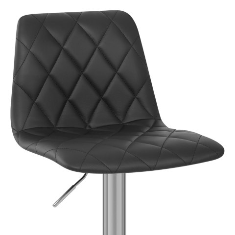 Melody Real Leather Brushed Stool Black
