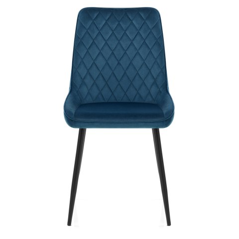 Chevy Dining Chair Blue Velvet, Navy Blue Leather Dining Chairs Uk