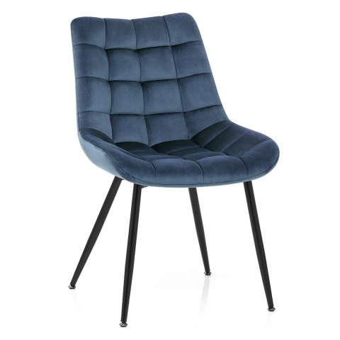 Lisbon Dining Chair Blue Velvet