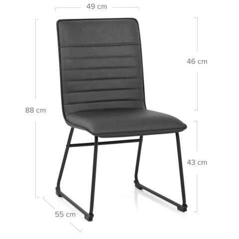 Chevelle Dining Chair Charcoal Leather