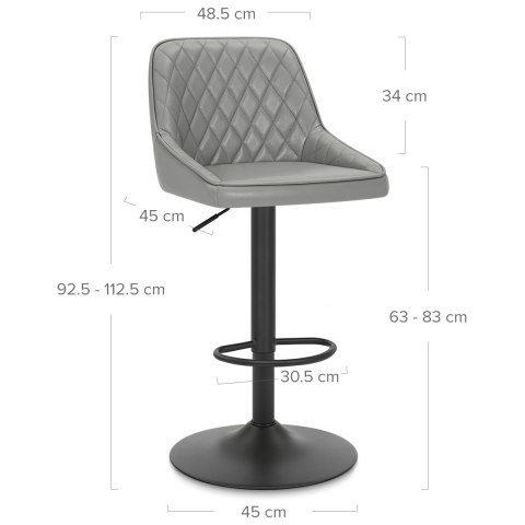 Melbourne Real Leather Stool Grey