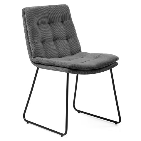 Riva Dining Chair Dark Grey Fabric