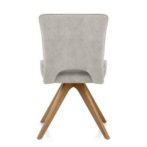 Dexter Wooden Dining Chair Light Grey Fabric