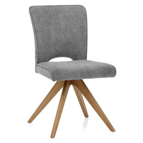 Dexter Wooden Dining Chair Charcoal Fabric