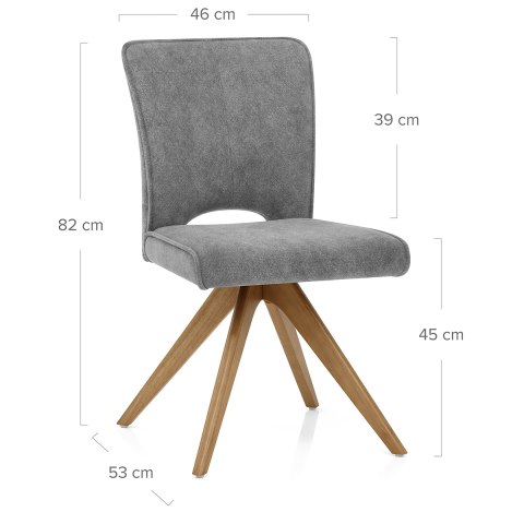 Dexter Wooden Dining Chair Charcoal Fabric