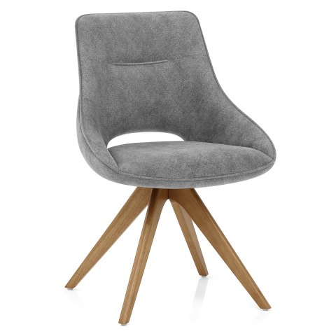 Cloud Wooden Dining Chair Charcoal Fabric