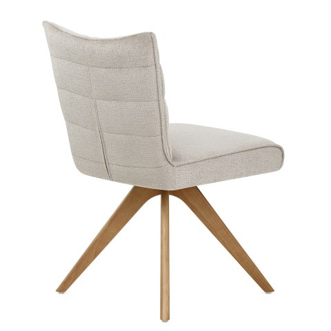 Forte Wooden Dining Chair Beige Fabric