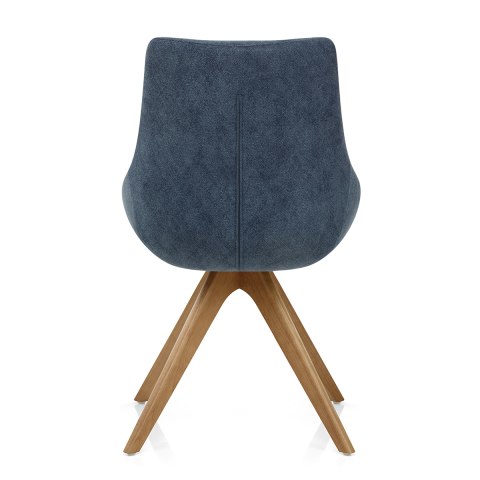 Lure Wooden Dining Chair Blue Fabric