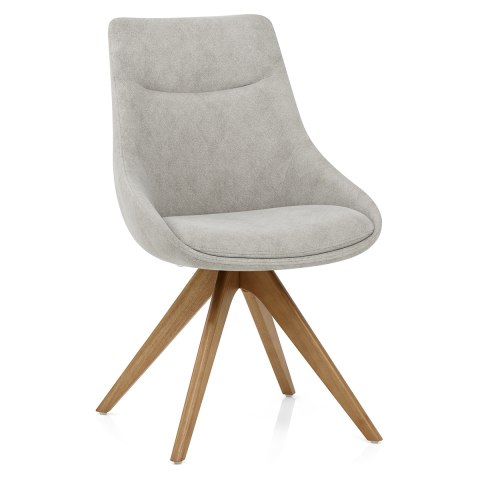 Lure Wooden Dining Chair Light Grey Fabric