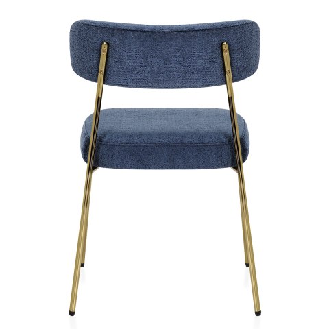Diana Gold Chair Blue Fabric