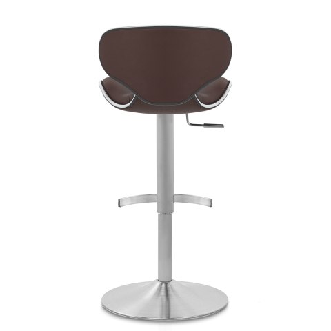 Deluxe Duo Leather Brushed Stool Brown
