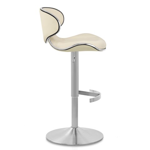 Deluxe Duo Leather Brushed Stool Cream, Deluxe Carcaso Bar Stools