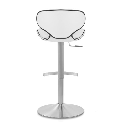 Deluxe Duo Leather Brushed Stool White, Deluxe Bar Stools Uk