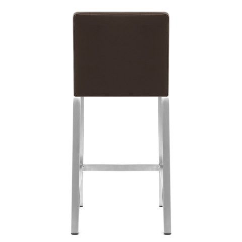 Leah Brushed Real Leather Stool Brown