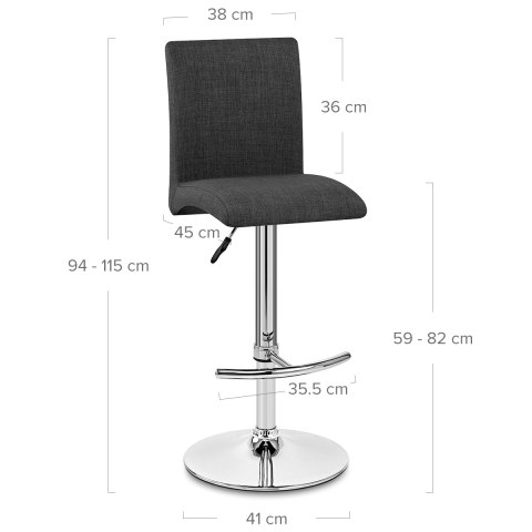 Deluxe High Back Stool Grey Fabric