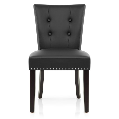 Buckingham Dining Chair Black Leather, Black Leather Parsons Chairs