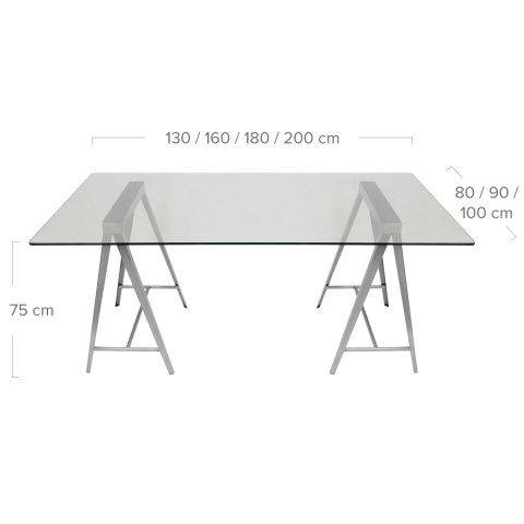 A Frame Glass Table
