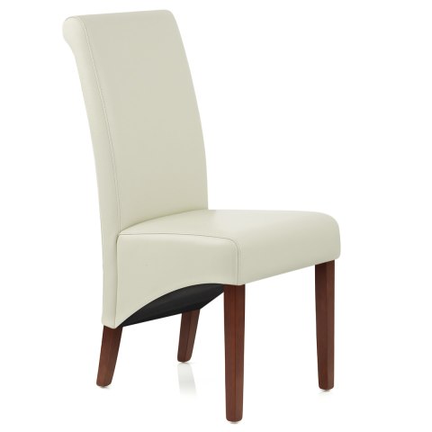 Carlo Walnut Chair Cream Leather