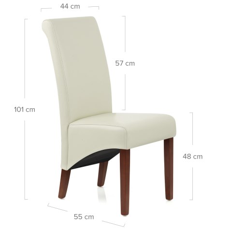 Carlo Walnut Chair Cream Leather