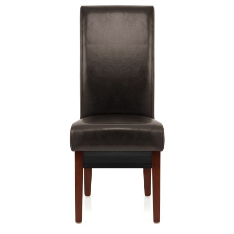 Carlo Walnut Chair Brown Leather, Recover Leather Dining Chairs Uk