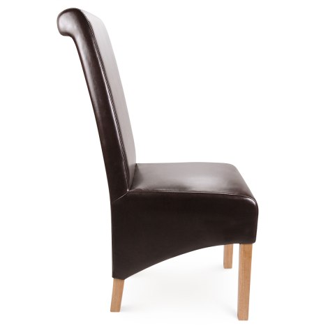 Krista Dining Chair Brown Leather, Best Leather Dining Chairs Uk