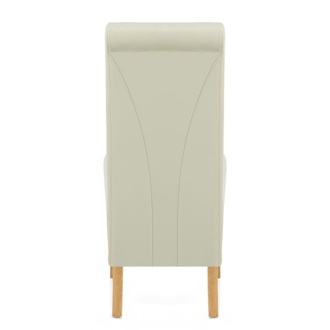 Carlo Oak Chair Cream Leather