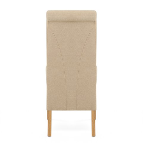 Carlo Oak Chair Beige Fabric