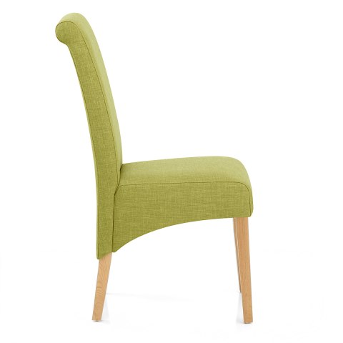 Carlo Oak Chair Green Fabric