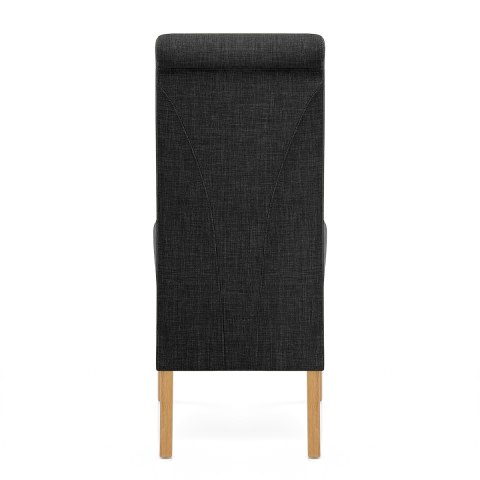 Carlo Oak Chair Charcoal Fabric
