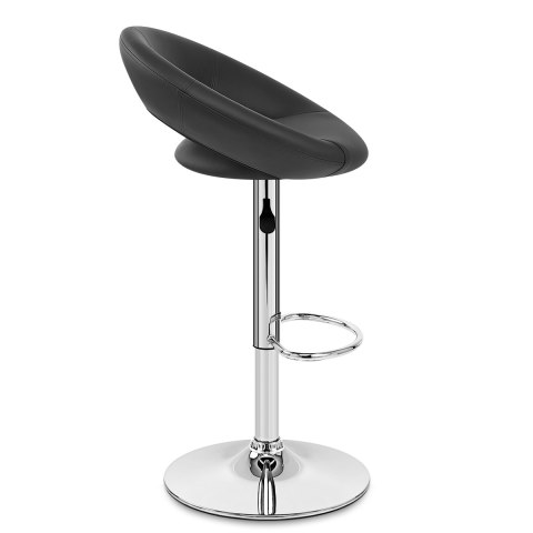 Padded Crescent Bar Stool Black, Padded Bar Stools With Arms