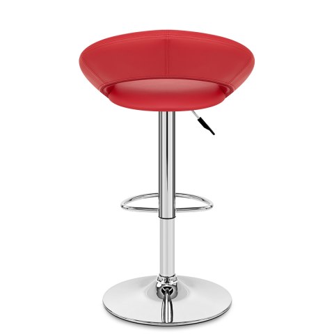 Padded Crescent Bar Stool Red