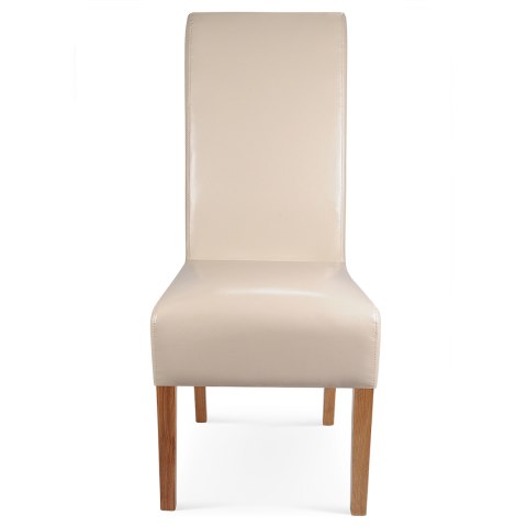 Krista Dining Chair Cream Leather, Cream Leather Parson Dining Chairs