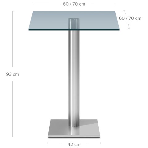Le Monde Square Bar Table Glass