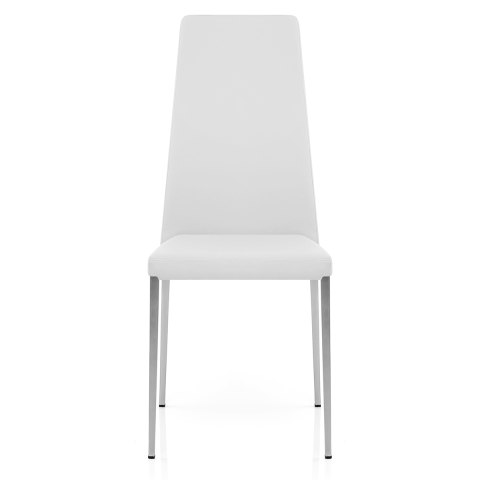 Faith Brushed Chair White Faux Leather, White Faux Leather Side Chair