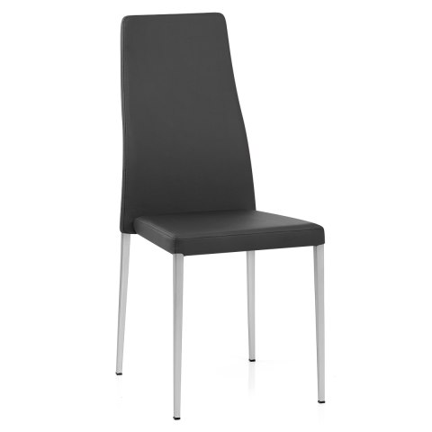 Faith Brushed Chair Black Faux Leather