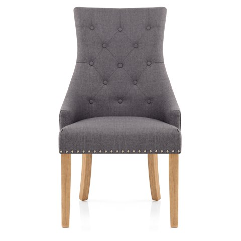 Ascot Oak Dining Chair Charcoal Fabric