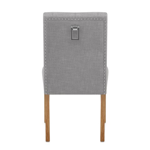 Barrington Oak Dining Chair Grey Fabric