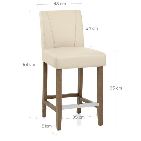 Chartwell Stool Cream Faux Leather