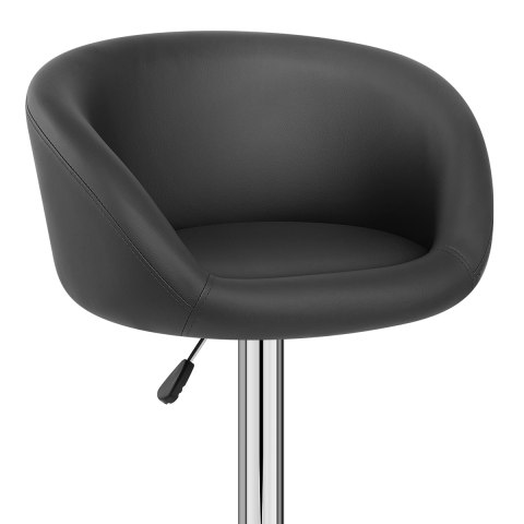 Black Faux Leather Eclipse Bar Stool