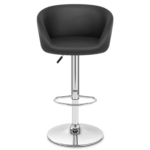 Black Faux Leather Eclipse Bar Stool, Black Faux Leather Bar Chairs
