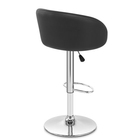 Black Faux Leather Eclipse Bar Stool