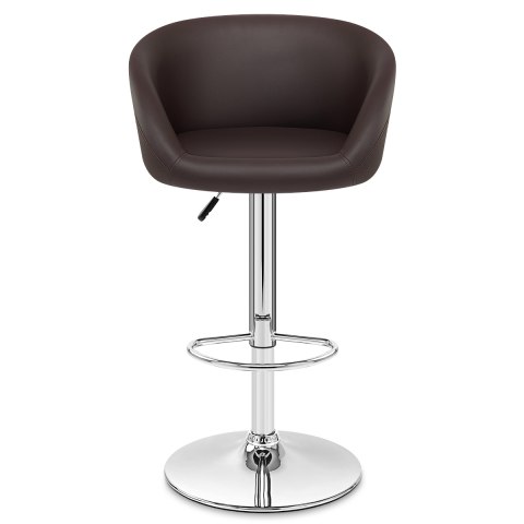 Brown Faux Leather Eclipse Bar Stool, Bar Stools Brown Leather